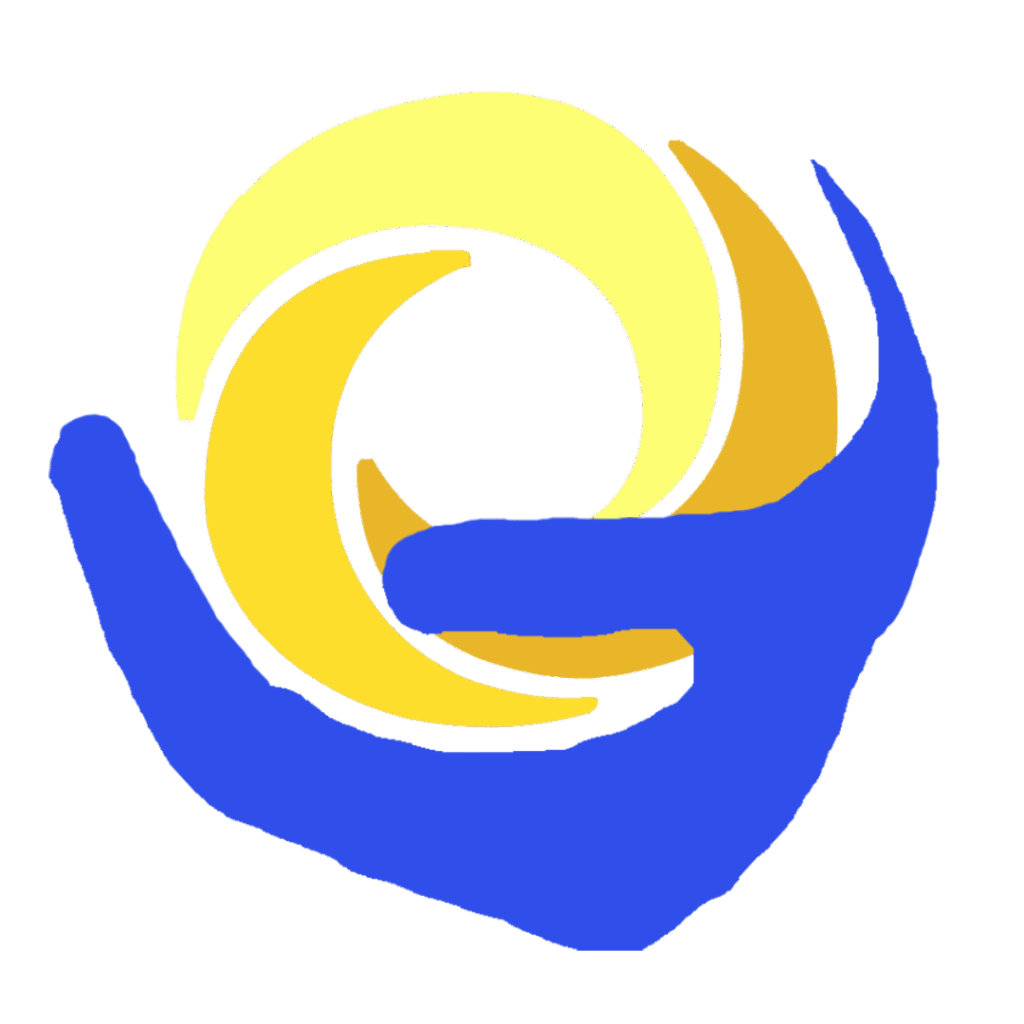 Das Logo in blau, orange und gelb. Die Bowenpraxis Lohse bietet Stressbewältigung in Karlsruhe an.